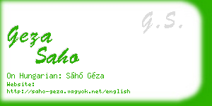 geza saho business card