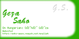 geza saho business card